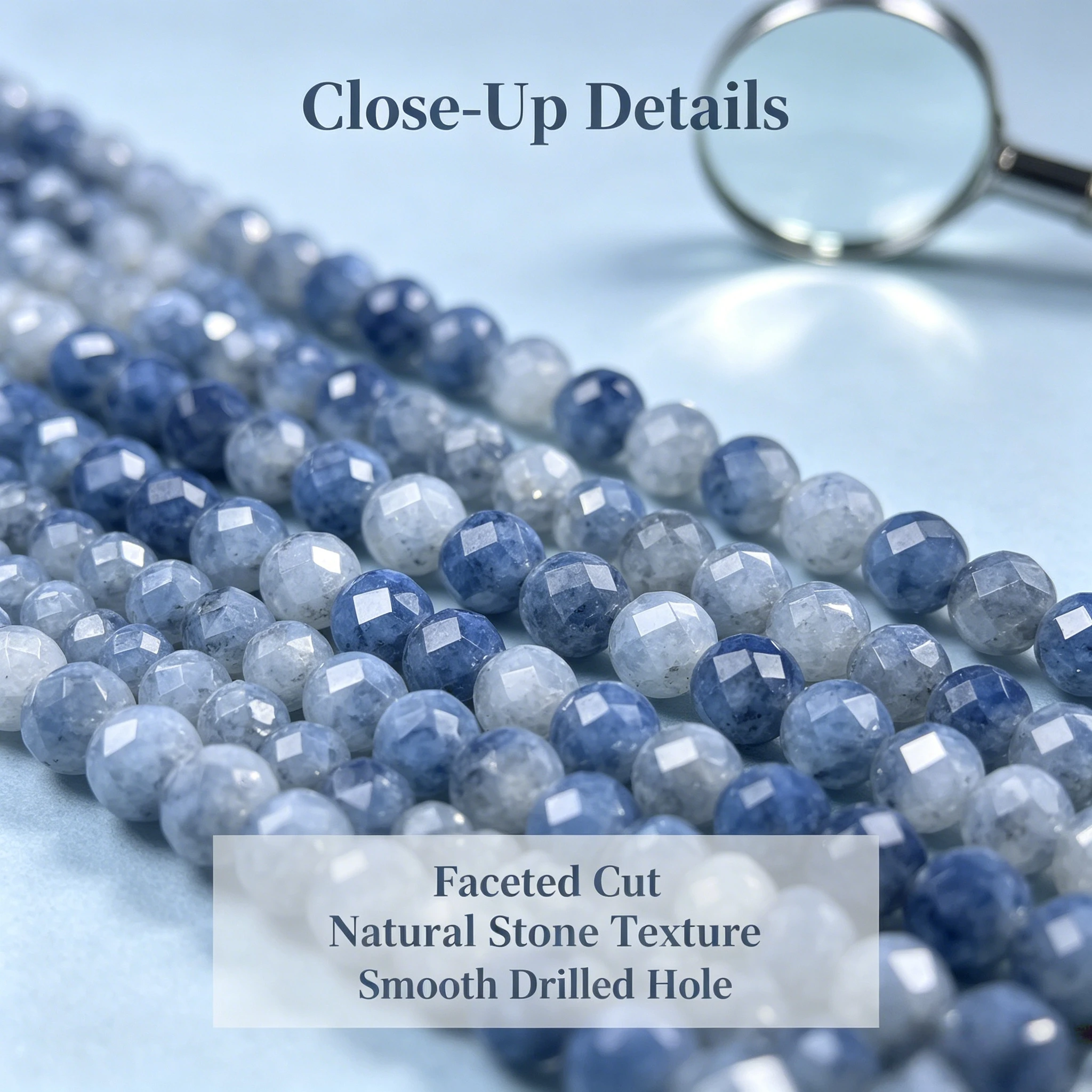 Faceted Natural Gradient Aquamarine Beads Gemstone Loose 2 3 4mm Color Beads Necklace Bracelet DIY Handmade Jewelry Accessories view 3