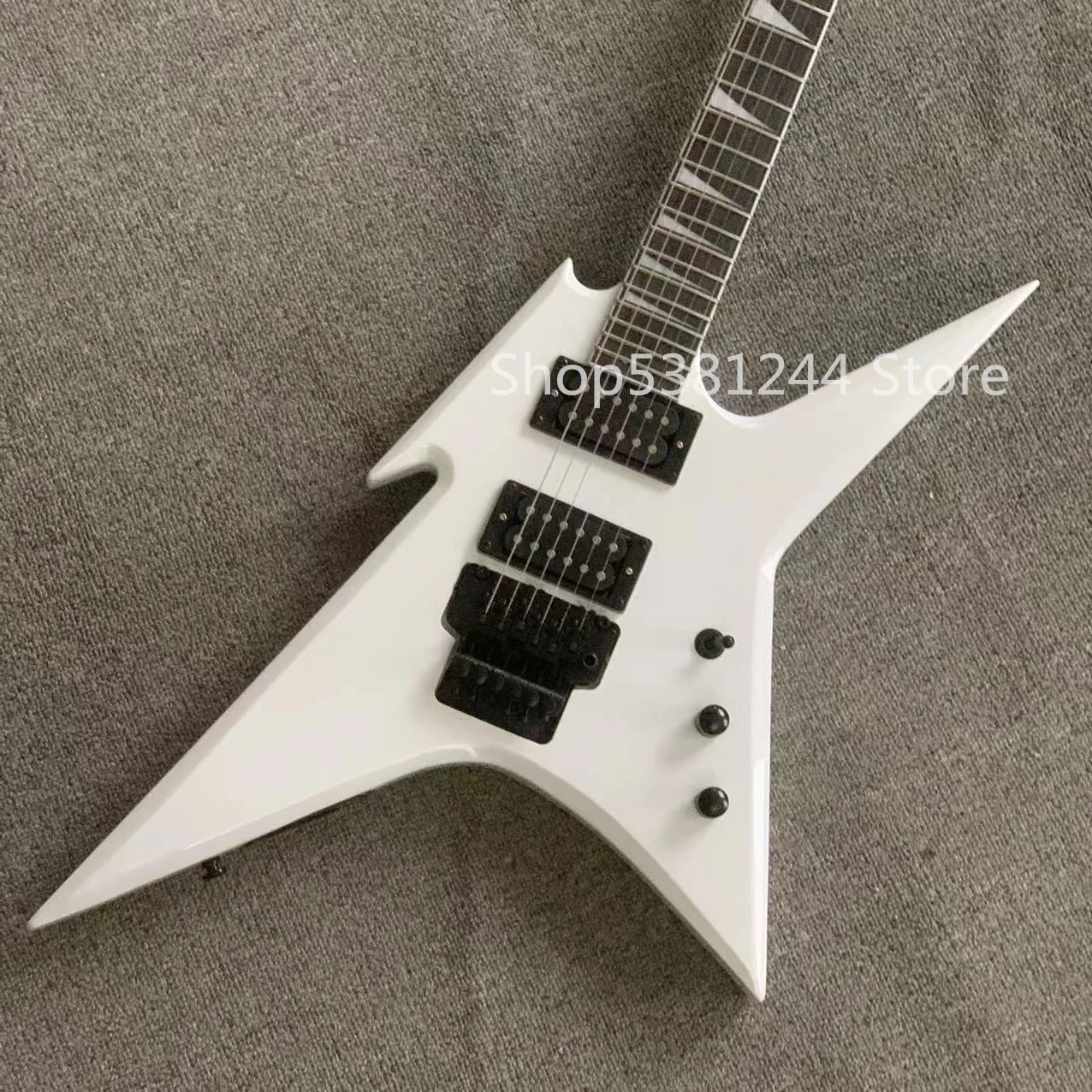 Free shipping, 6-string profiled electric guitar, white paint, rosewood fingerboard, vibrato system, customized guitar