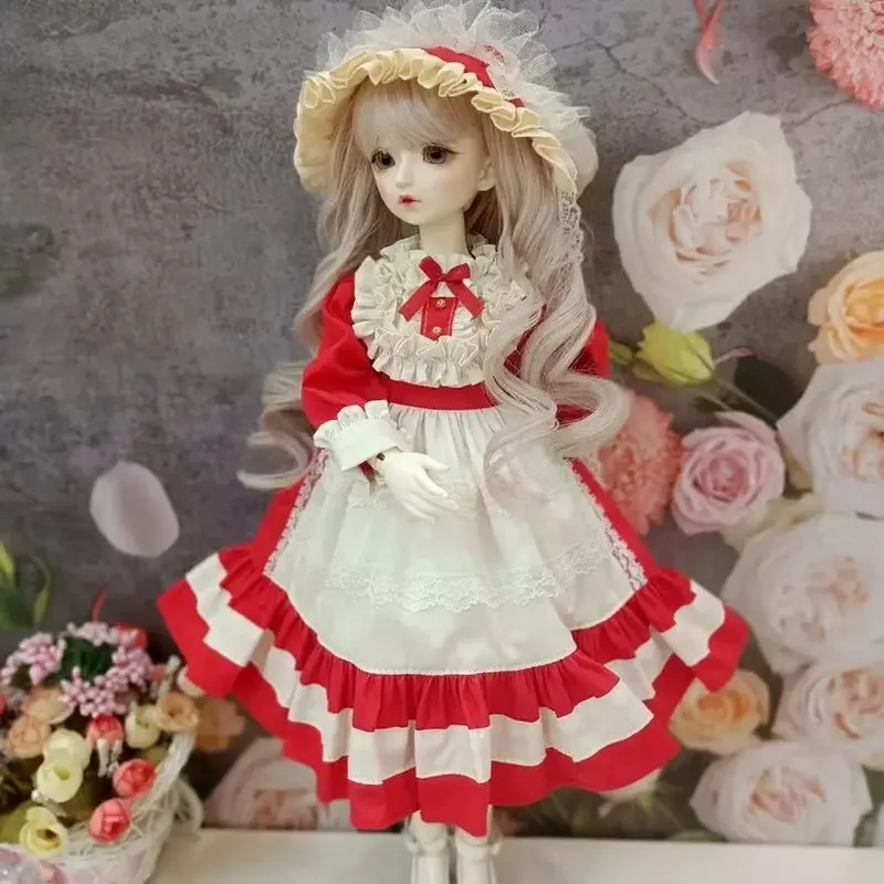 New 1/3 1/4 1/6 Doll's Clothes for 60/45/30cm Bjd Doll Play House Vintage Girl Toys Dress Up Fashion Doll Accessories, No Doll