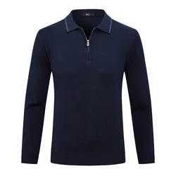 OECHSLI-suéter de lana para hombre, jersey de manga larga, transpirable, a la moda, de color sólido, adecuado para M-5XL de talla grande, nuevo, otoño e invierno, 2025