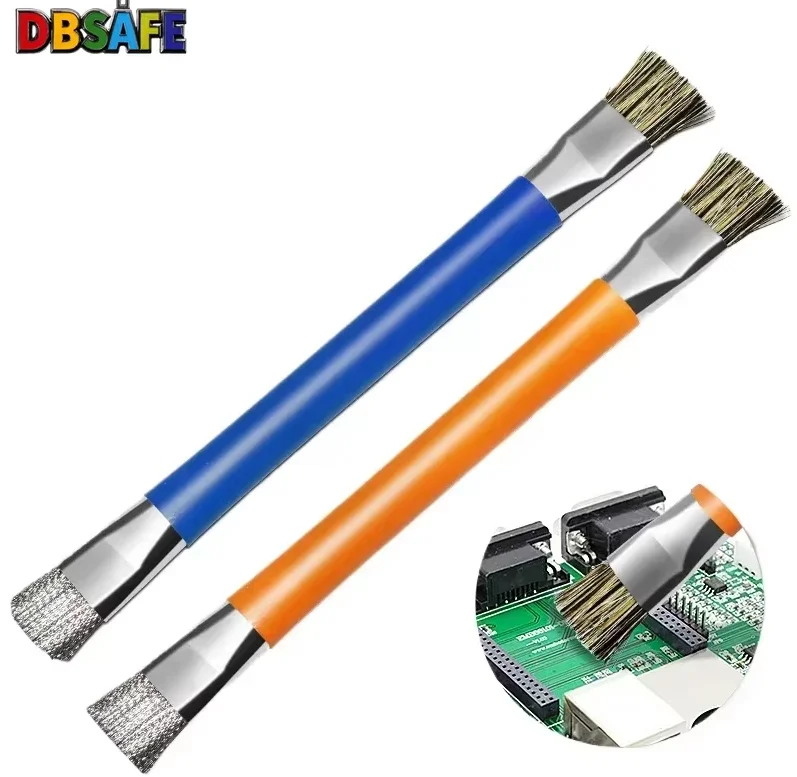 Veilige borstel Antistatische moederbord PCB-reinigingsborstel voor reparatie van mobiele telefoons Kit Dubbele kop Gemak