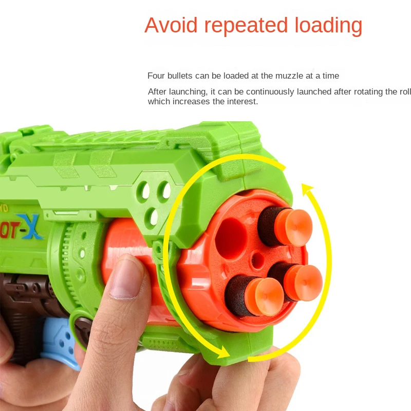 Soft Bullet Toy Gun With Cartridge And Pull Back Action, Toy Foam Shockwave, Educational Toy Model Gift