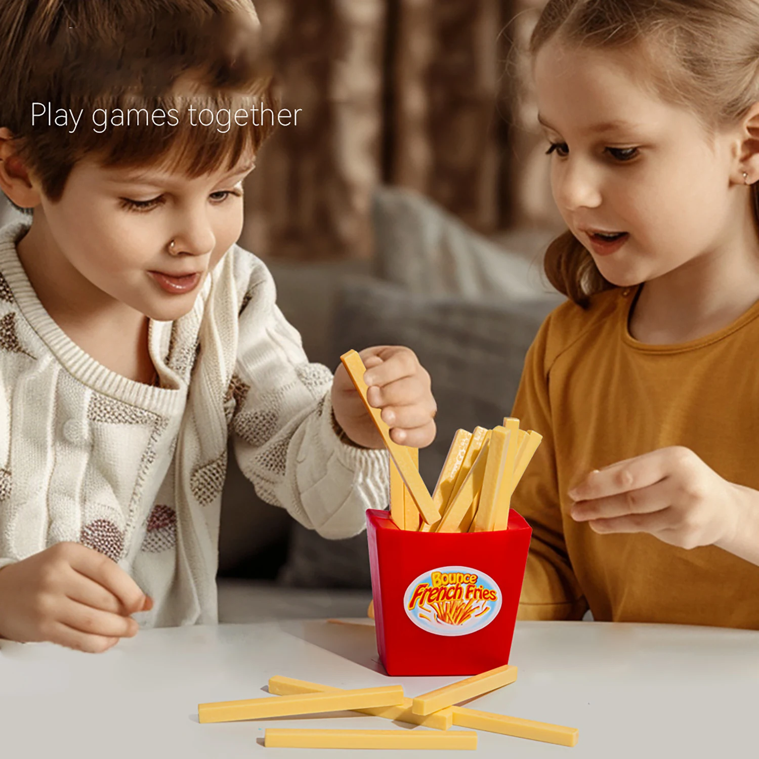 1PC バウンスフライドポテトゲーム、フライングフライドポテトゲーム、トリッキーで楽しいファミリーボードゲームチップおもちゃ子供と大人のパーティーゲーム