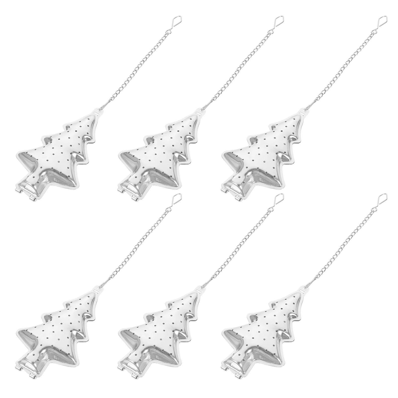

6Pcs Creative Stainless Steel Tea Infuser Loose Leaf Strainer Practical for Home Office Tearooms Efficient Residue Removal