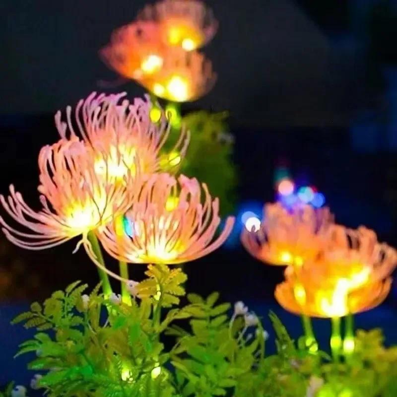 

Outdoor LED Solar Lawn Lamp Wedding Holiday Home Decoration Patio Fairy Eternal Flower Garden Simulation Flower Ground Lights