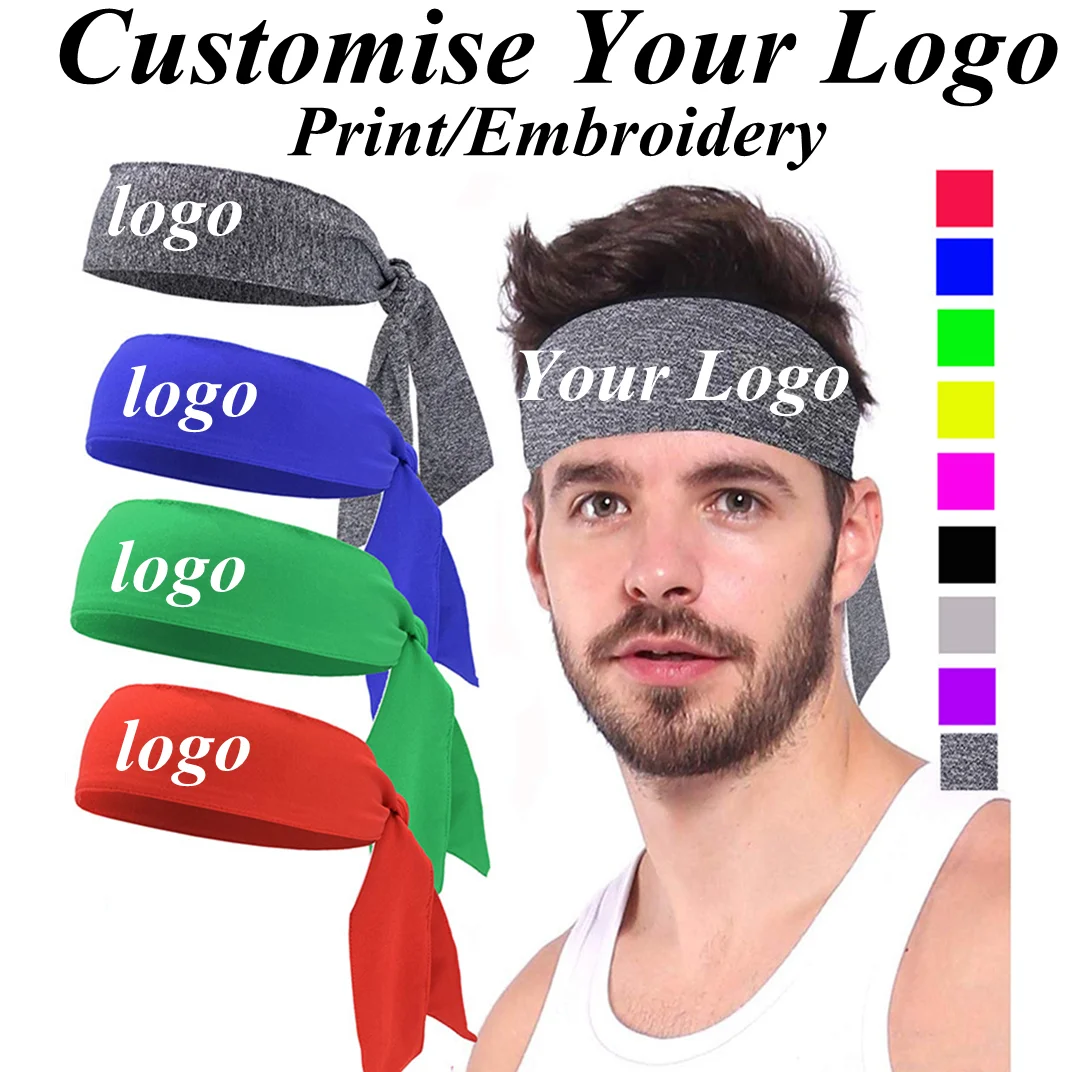 

Custom Logo Unisex Elastic Bandanas Hairband Antiperspirant Sports Headband Sweat-Absorbent Headwear Fitness Sweat Guide Belt