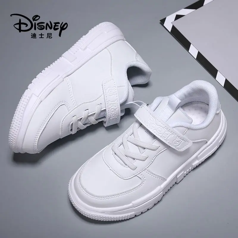 Children's Shoes Boys Leather Winnie the Pooh Joker Fashion Children's White Shoes Girls Non-slip Waterproof Running Shoes