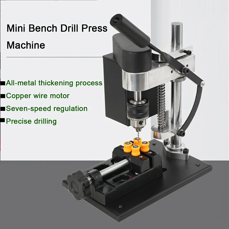 مثقاب كهربائي صغير طقم حامل الضغط 8000 دورة/دقيقة 7-Gear متغير السرعة آلة الحفر على سطح الطاولة مثقاب دقيق لتقوم بها بنفسك الحفر