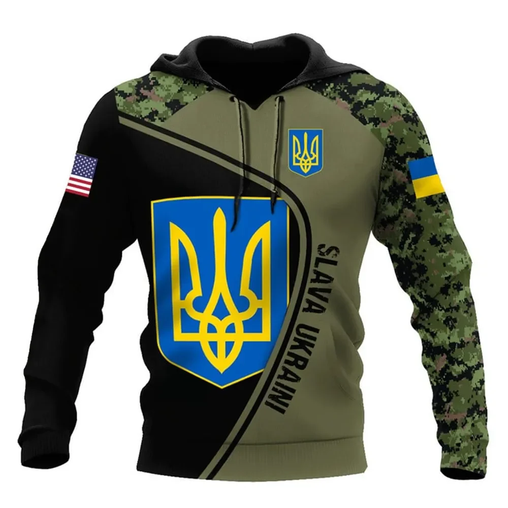 Hoodies Ukrainian Flag National Emblem 3d Print Sweatshirts Men Women Unisex Hooded Oversized Hoodie Fashion Kids Pullover Coat