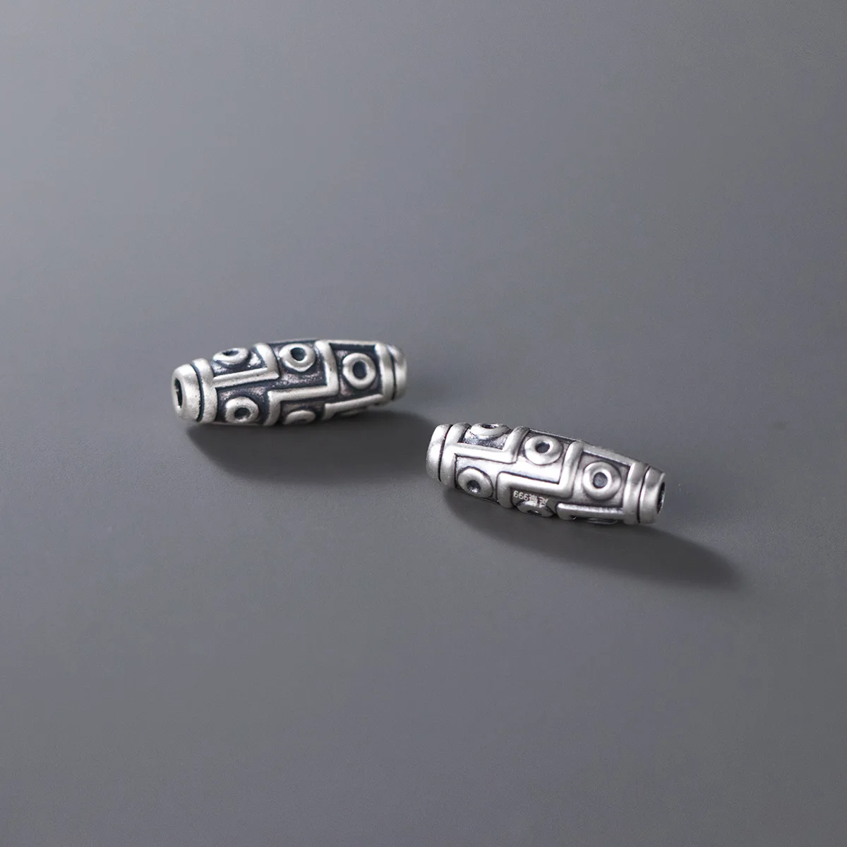 1pc/lot 999 Pure Silver Tibetan Style Oval Loose Beads 21.5x7.5mm Olive Shape 999 Silver Beads Spacers DIY Jewelry Accessories
