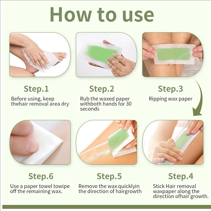 38Pcs Depilatory Wax Strips For Hair Removal Wax Paper Cold Wax Strips PaperFor Face Neck Arm Leg Body BeautyTools - view 2