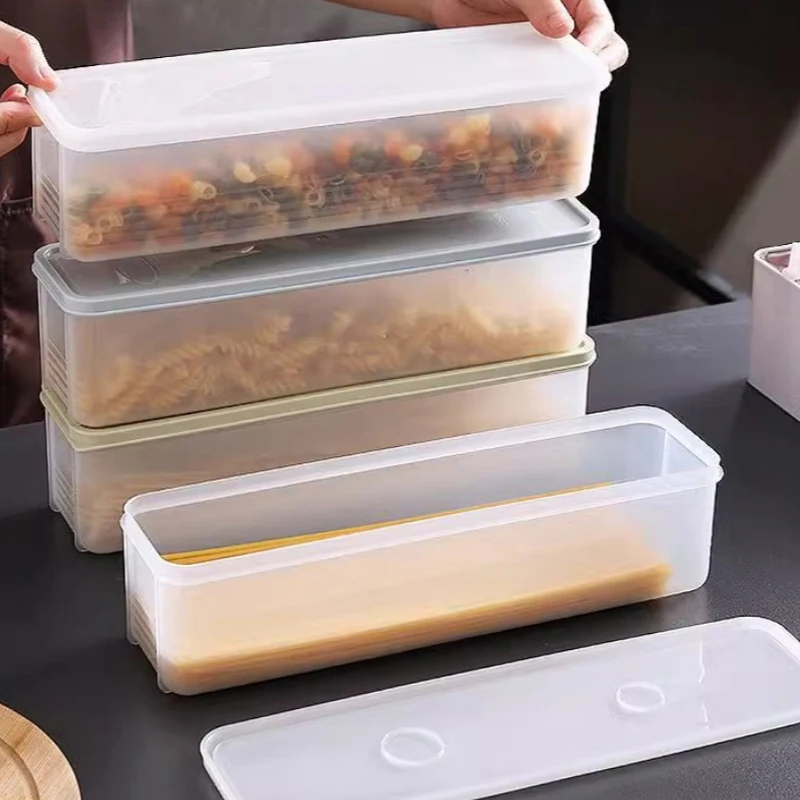 Noodle Storage Box With Sealed Cover Kitchen Noodle Spaghetti Container Cereal Preservation Storage Box Refrigerator Storage Box
