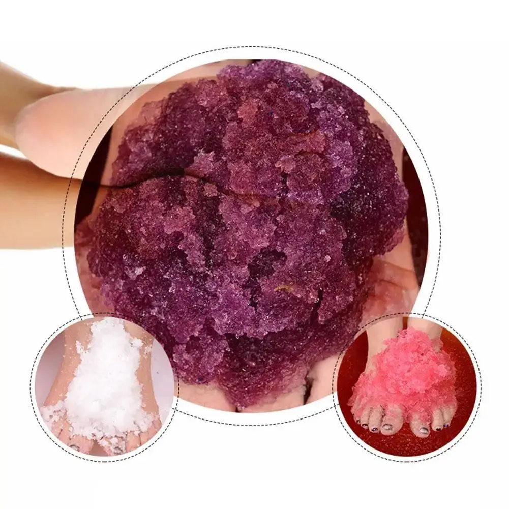 60g! 2pcs Rose Bubble Bath Powder Foot Bath Crystal Exfoliation Care SPA Bath Skin Body Mud Foot Scruber Salt U2F7