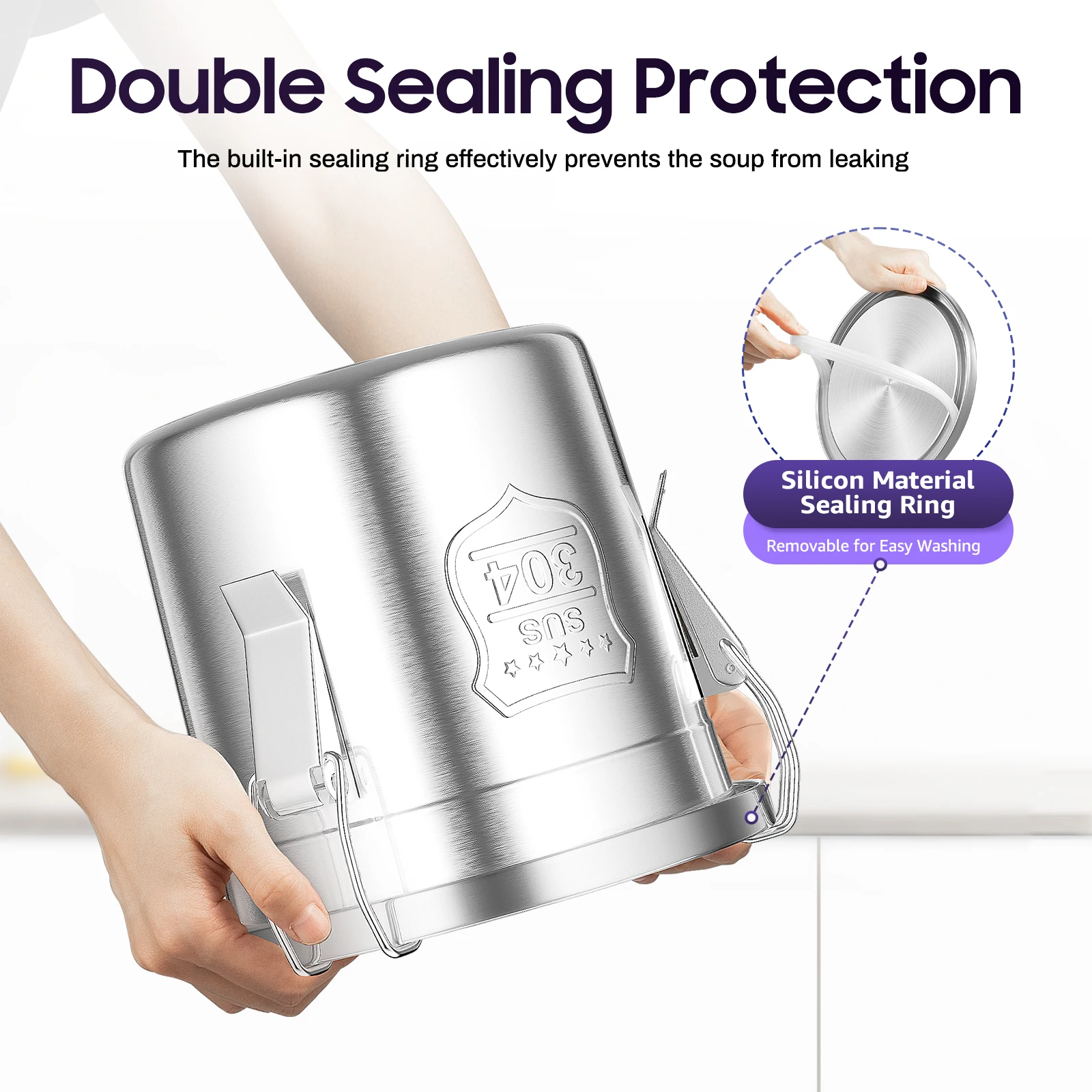 

Контейнеры для пищевых продуктов из нержавеющей стали на 6 л, ведро для хранения с двойной защитой, ведро для смазки для фритюрницы, герметичная канистра с замком