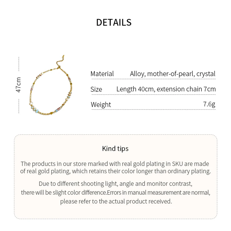 Bohemian Irregular Natural Stones Choker Necklace Imitation Pearls Shell Beaded Necklace For Women Men Vintage Jewelry Gifts K-