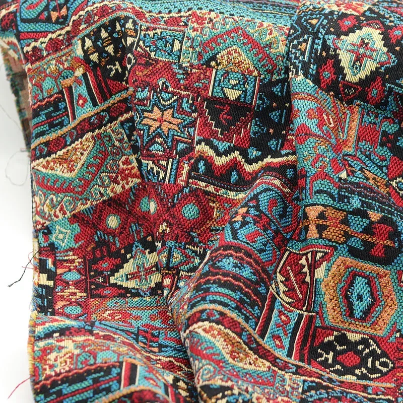 Ethnic Style Jacquard Fabric Thickened for Clothing Sofa Tablecloth Bag Home Decoration Designer Diy Sewing Material Cloth