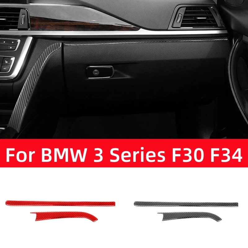 

For BMW 3 Series GT F30 F34 2013-2018 Accessories Carbon Fiber Interior Car Front Passenger Center Console Trim Strip Stickers