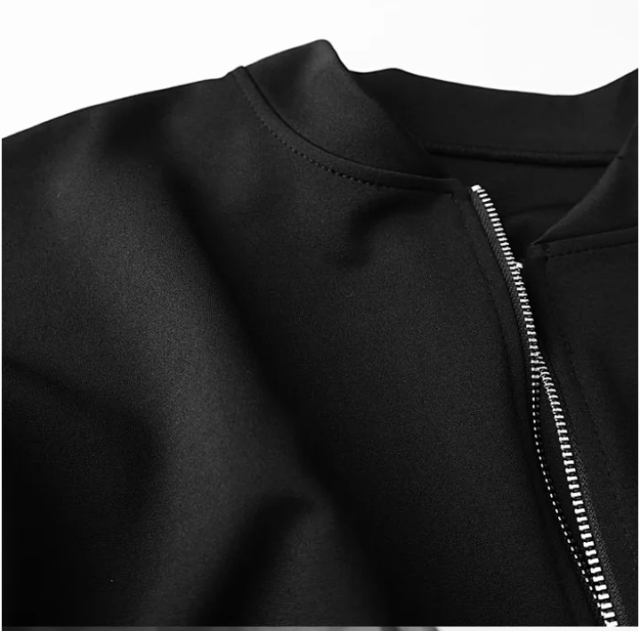 KUSAHIKI New Nail Bead Mesh Splicing Long Sleeve Women\'s Baseball Jacket Pearl Fashion Causal Zipper Round Neck Coat