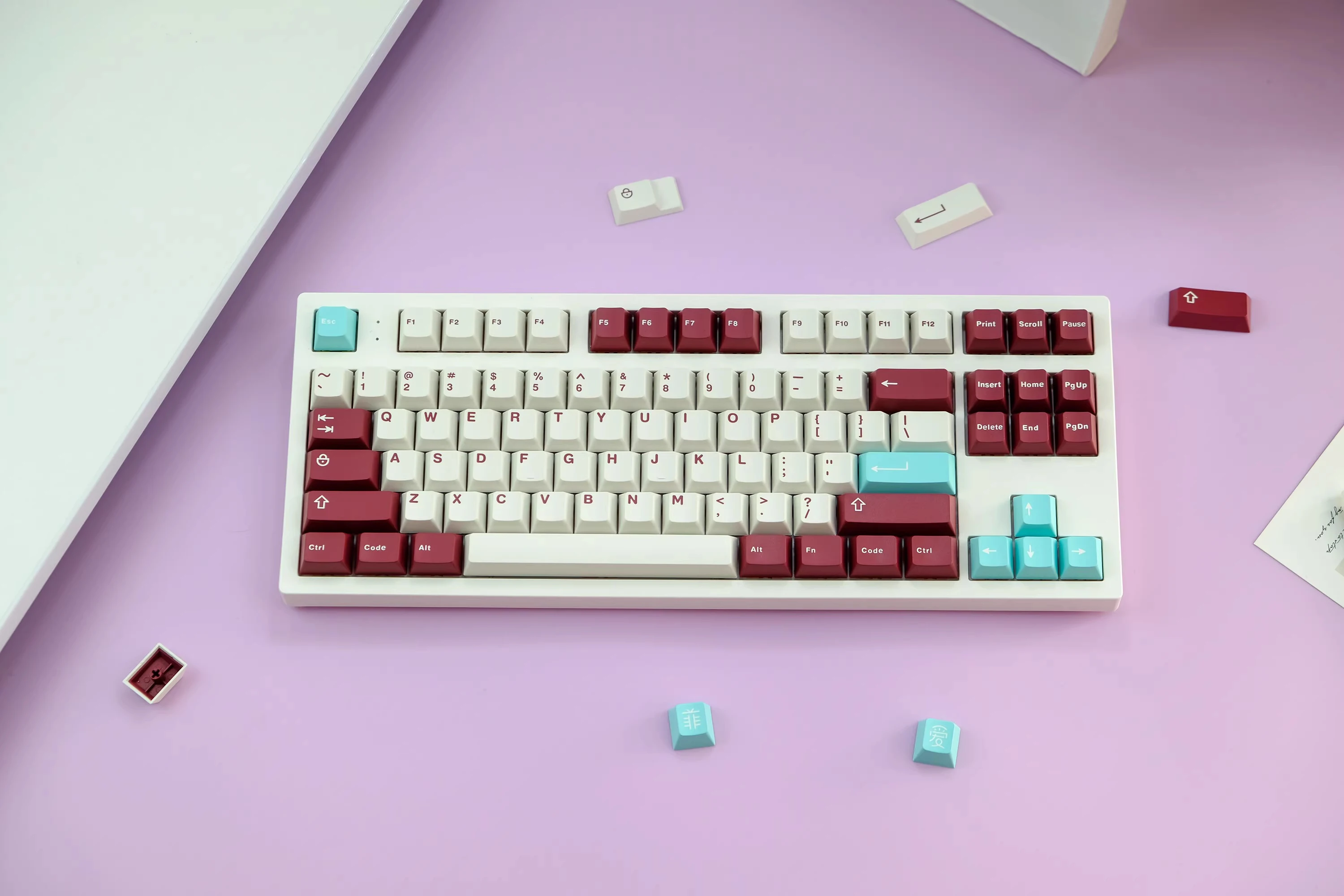 Imagem -03 - Abs Duas Cores de Moldagem Keycaps Cereja Altura Chave Gmk Yuru 253