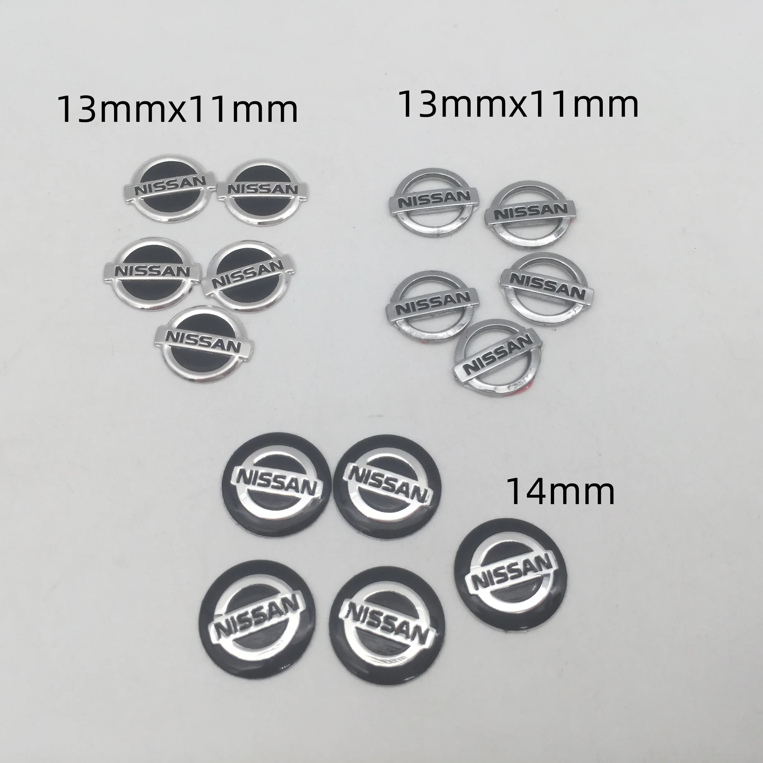 2pcs 5pcs 10pcs 14mm 13mm 3D car key fob case Badge button Badge logo straight folding remote Keychain Replacement Sticker