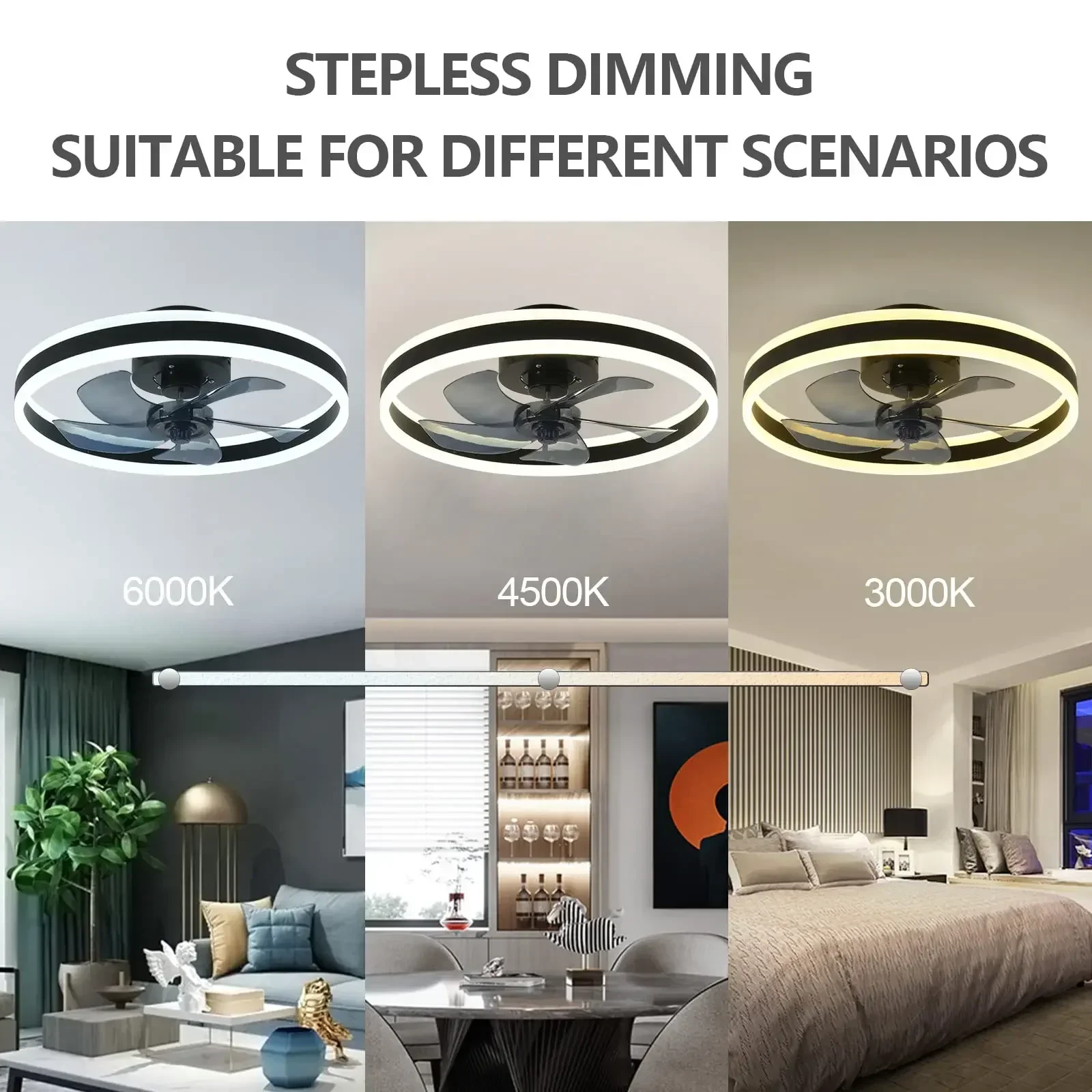 Modern Smart Ceiling Fan Bedroom Ceiling Fan With Light And Control Living Room Restaurant Indoor Decor LED Silent Ceiling Fan