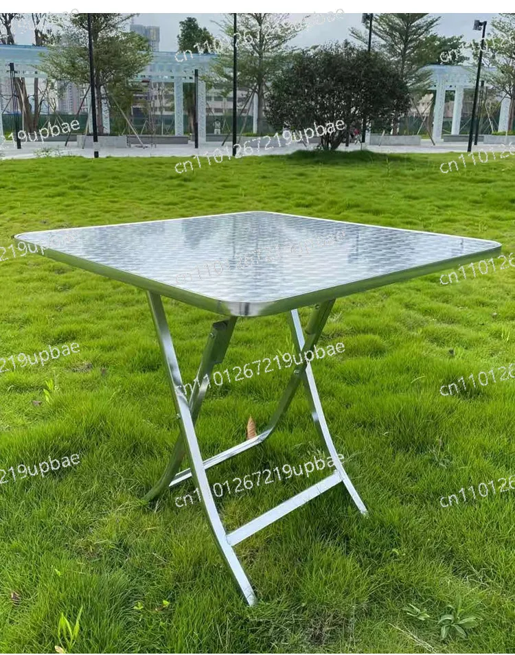 Convenient Dining Table, Aluminum Alloy Folding Table, Home, Outdoor Garden, Courtyard, Circular Square Countertop