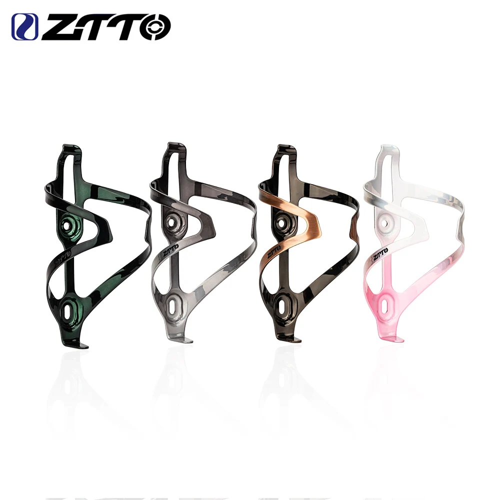 ZTTO ‌ Gaiola para garrafa de bicicleta com pintura metálica gradiente, rosa, cinza, verde, liga de alumínio, alta resistência, mtb, suporte de água para bicicleta de estrada