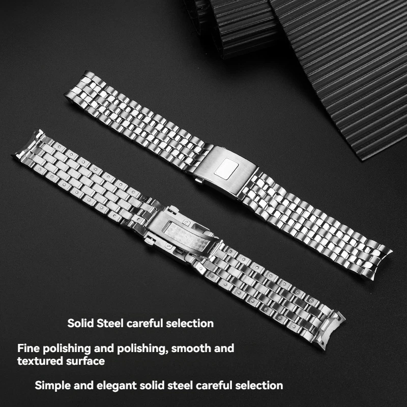 20MM roestvrijstalen horlogeband voor IWC Pilot Chrono IW3282 IW3281 - Arc Mouth Strap vervangende polsband met stevige sluiting