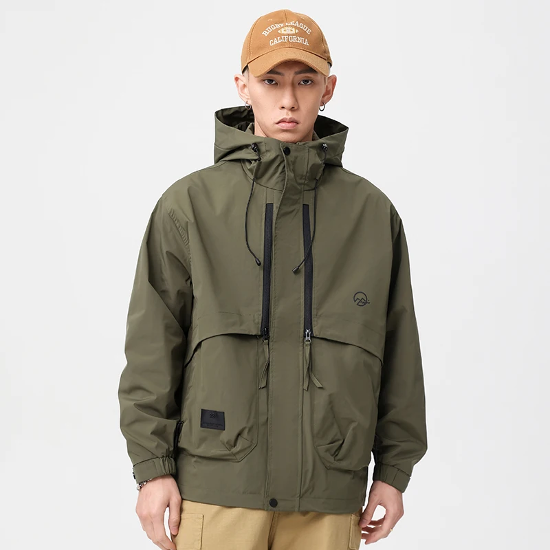 

Мужская осенняя куртка свободного кроя в американском стиле, модная, больших размеров, для активного отдыха, рабочая одежда, из полиэфирного волокна, с длинными рукавами, коллекция 2024 года