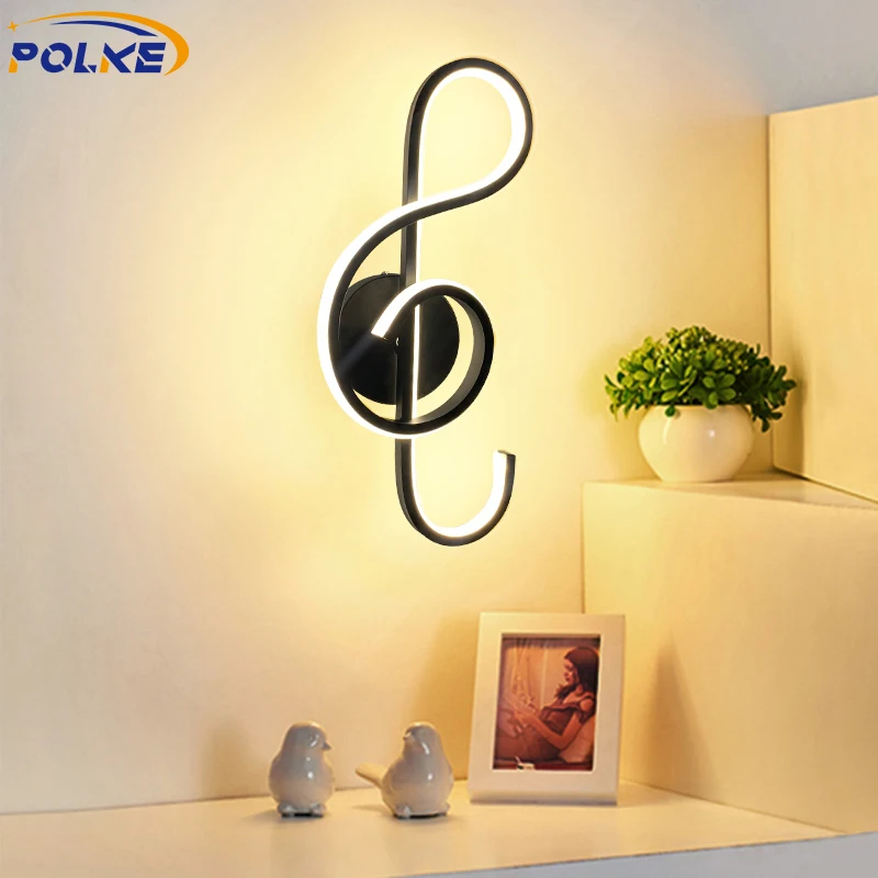 Nordic Creative Musical Note LED Wall Lamp Modern Interior Lighting Living Room Bedroom Acrylic Multi-model Art Decorative Lamp