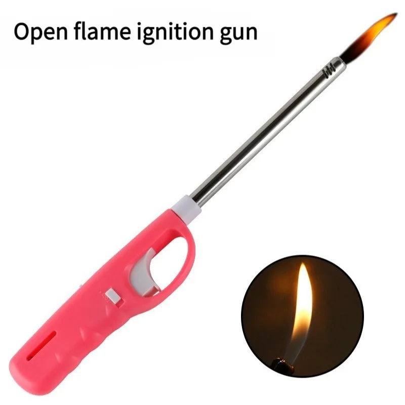 2025 1PCS Alloy Open Flame Ignition Gun Extended Household Kitchen Ignition Gas Stove Lighter Outdoor Barbecue Camping Ignition