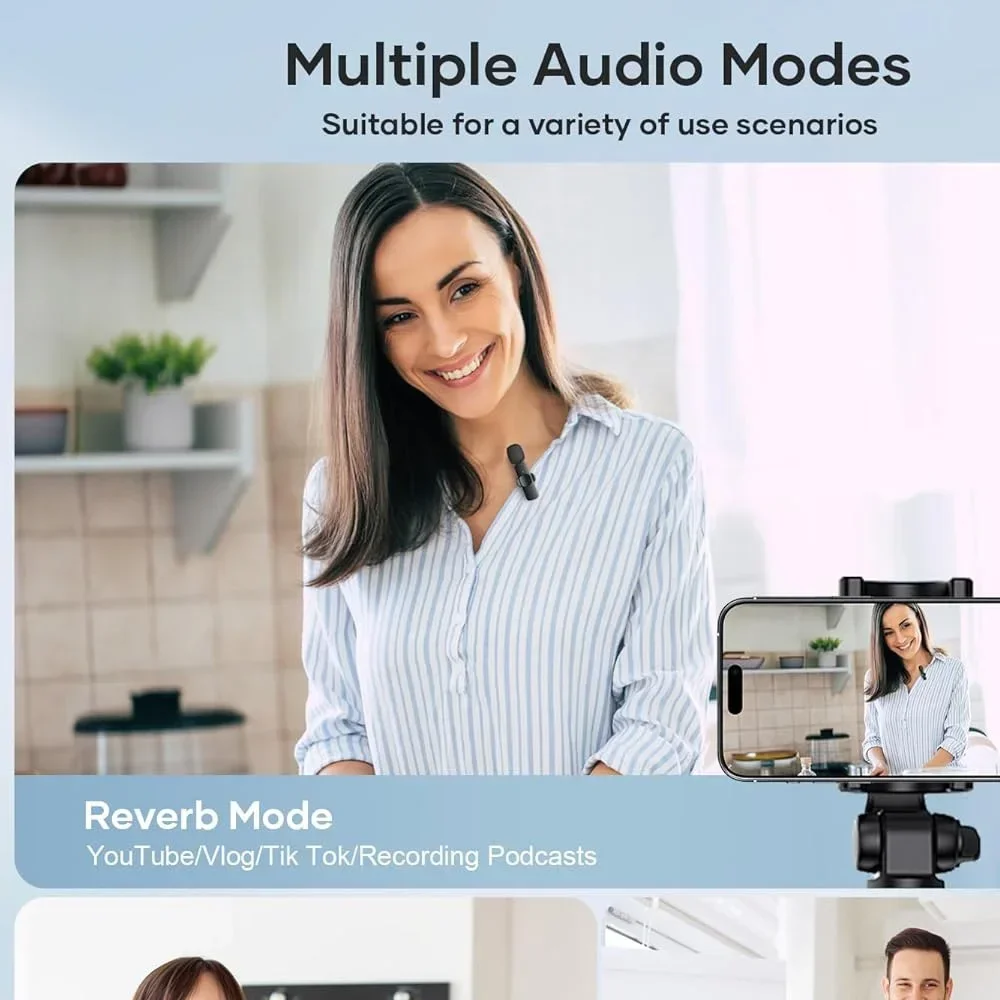 ميكروفون Lavalier لاسلكي جديد للبث المباشر/يوتيوب/تيك توك/فيسبوك ميكروفون للحد من الضوضاء المباشرة لهواتف iPhone/Android #6
