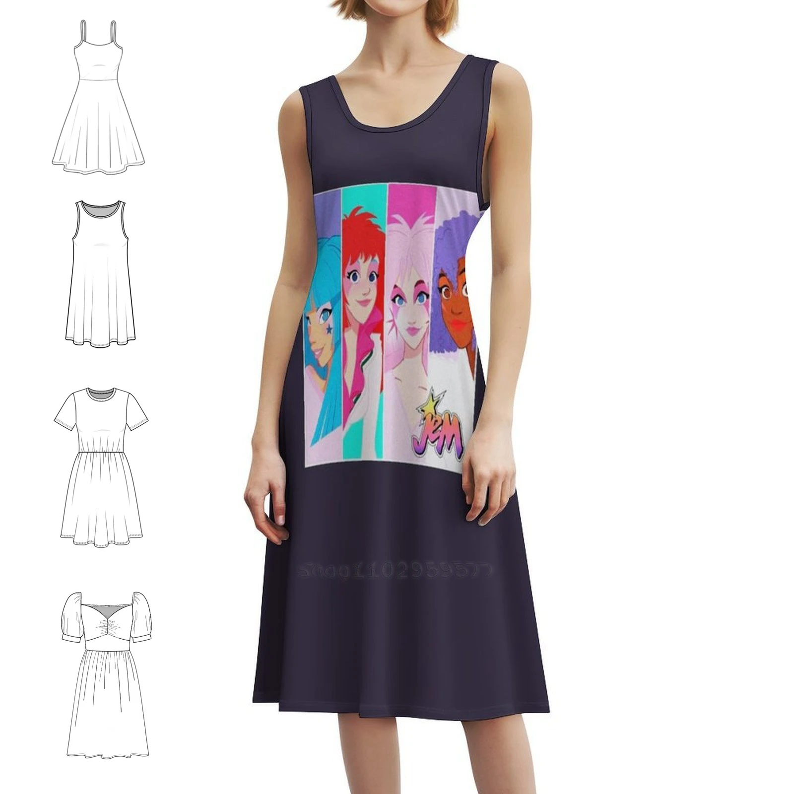 الموسيقى خمر حقا النزعية جيم مضحك الرسم الهدايا الأزهار سموك فستان للنساء الربيع الصيف فستان كاجوال لموسيقى الحفلات