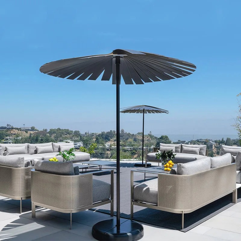 Outdoor sofa plastic rattan garden balcony waterproof and sunscreen Nordic design rotatable dining table and chairs