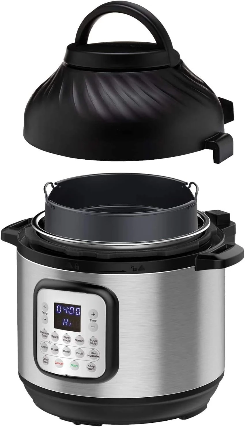 

Duo Crisp 11-in-1 Air Fryer and Electric Pressure Cooker Combo with Multicooker Lids that Fries, Steams