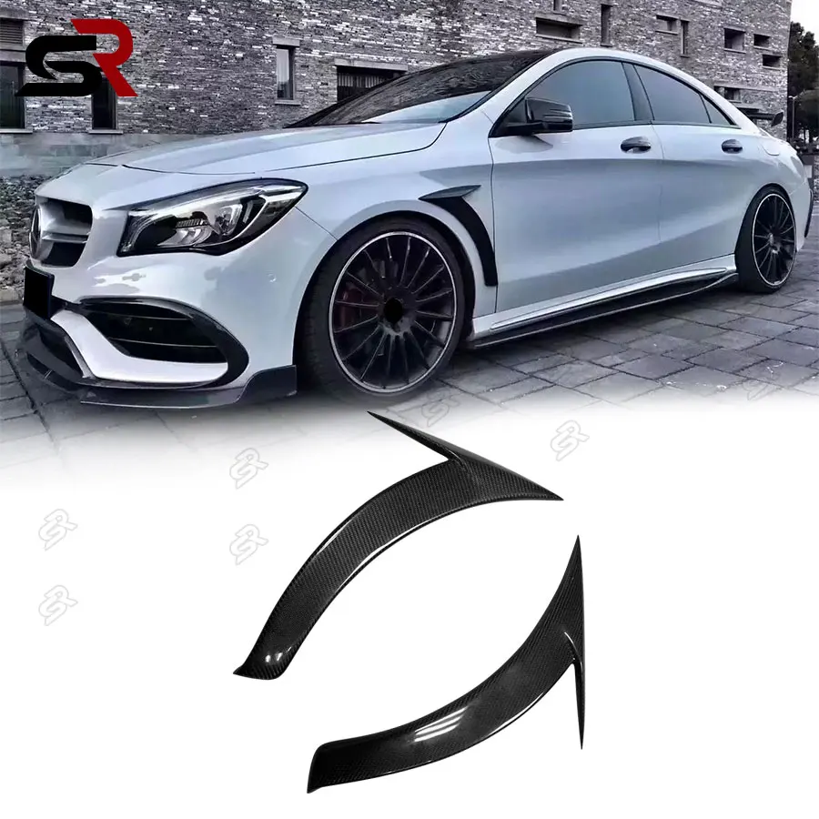 For Benz CLA Class W117 CLA260 Carbon Fiber Tuyere Front Bar Wind Knife Trim Cover Car Decoration Retrofitting Accessories