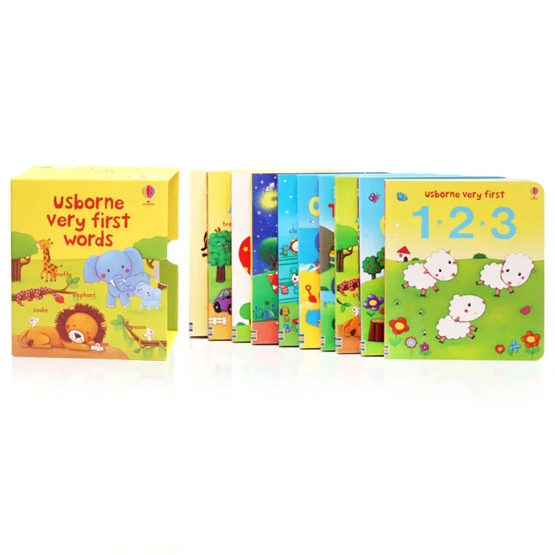 Imagem -04 - Usborne Very First Words Hardcover Board Book Childrens Enlightenment Educational Picture Textbook Inglês Livros 10 Livros por Conjunto