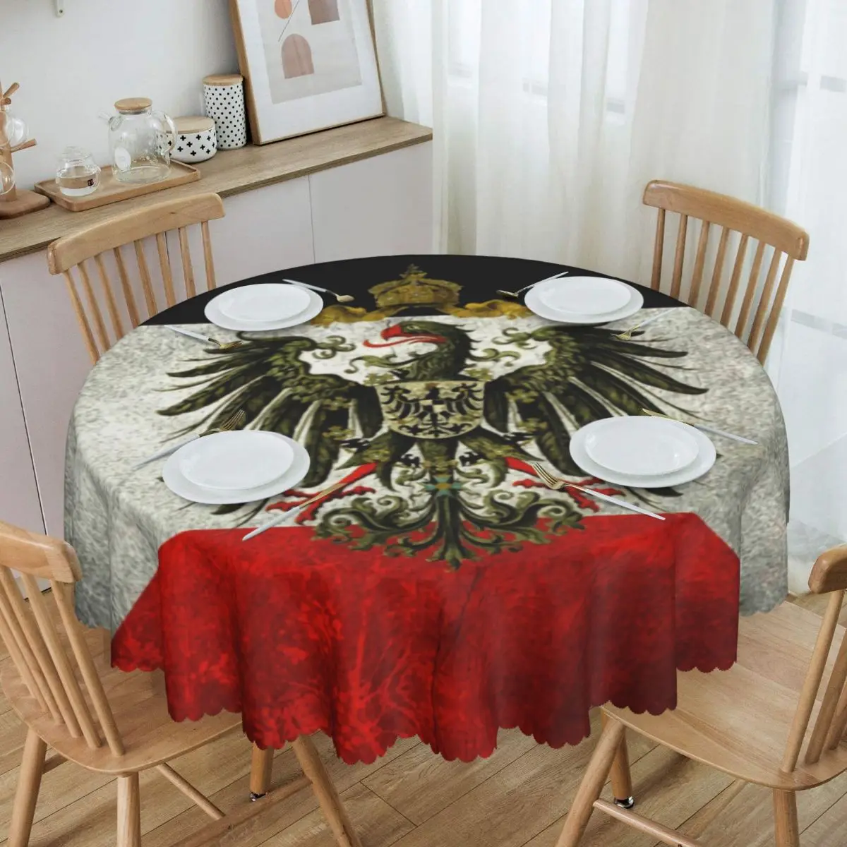 Round Tablecloth Tablecloth 60 inch Kitchen Dinning Table Cloth Spillproof Table Cover