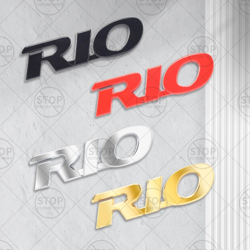 ملصق سيارة لشعار RIO ثلاثي الأبعاد مصبغة لتزيين الجسم شارة خلفية شعار الجذع اكسسوارات الديكور #1