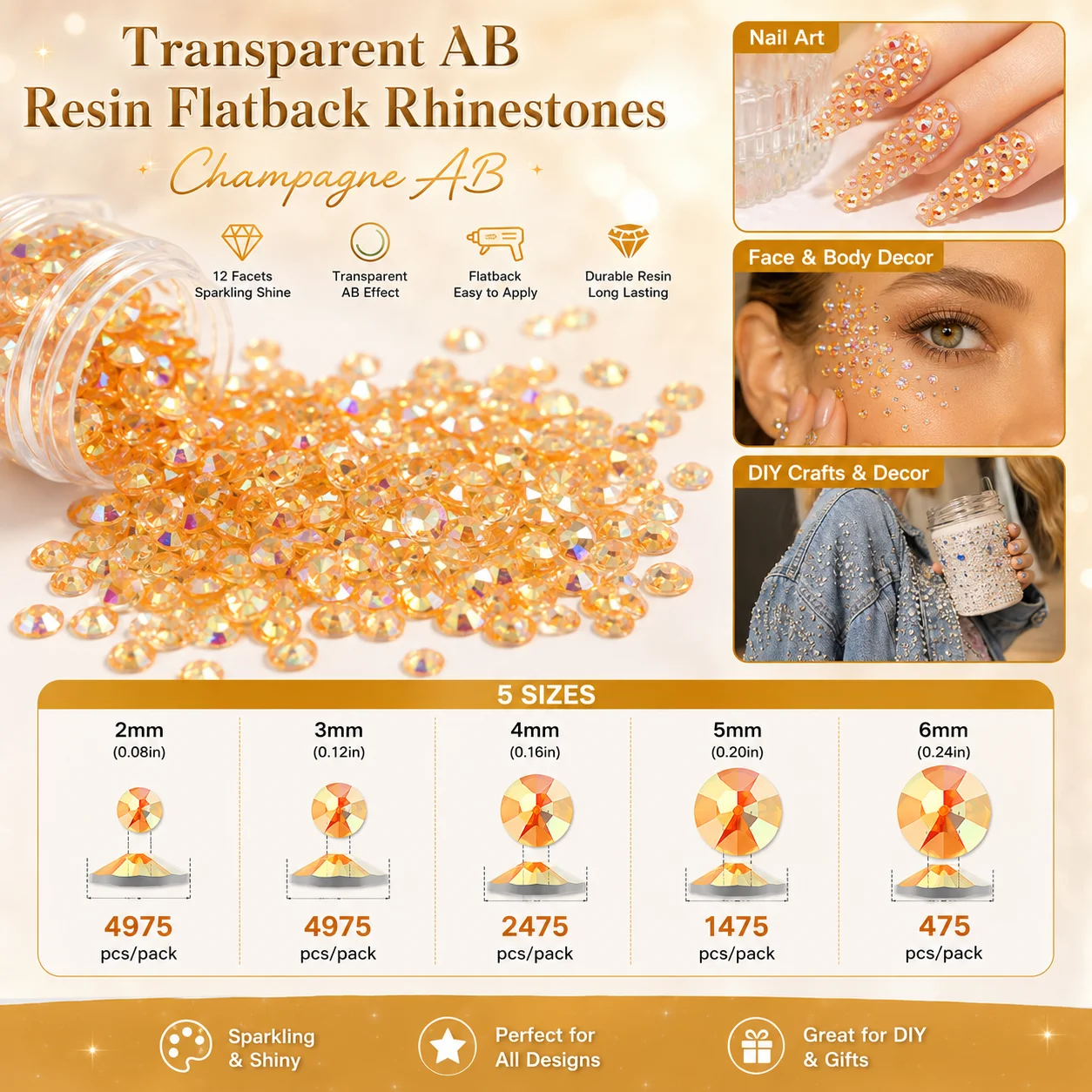 2-6mm Resin Flatback Strass Ch - Resin Art Rose recensie en prijs