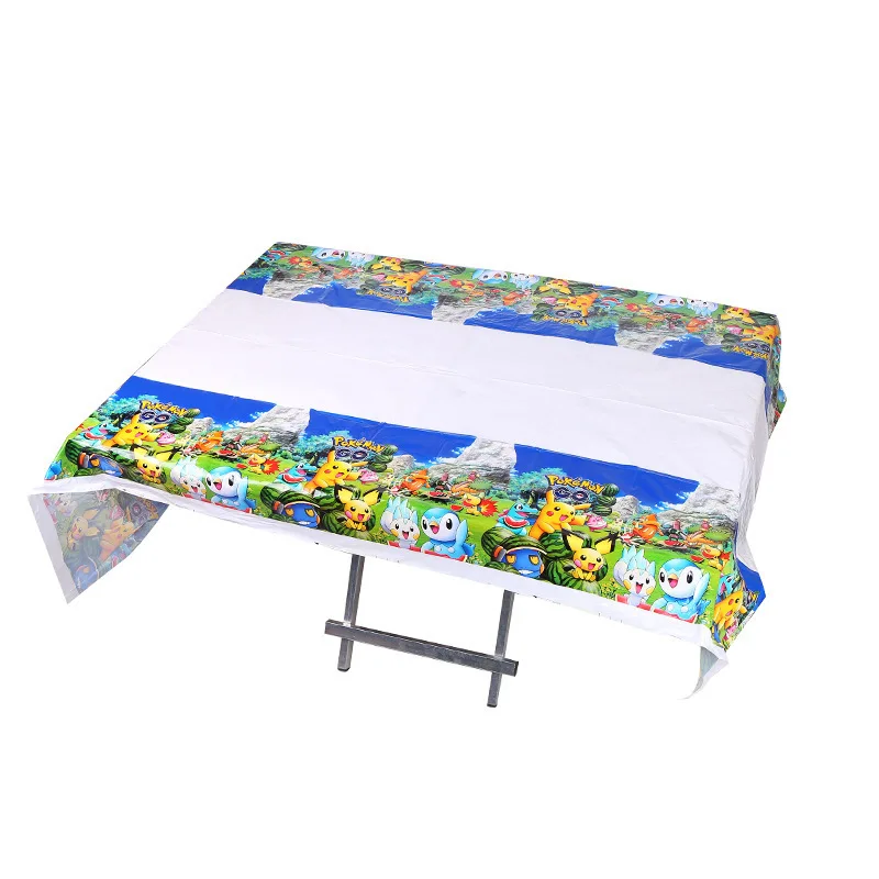 

1pc Pikachu Pokemon Tablecloth Theme Birthday Party Decor Disposable Table Cloth Baby Shower Kid Toy Gift Party Supplies
