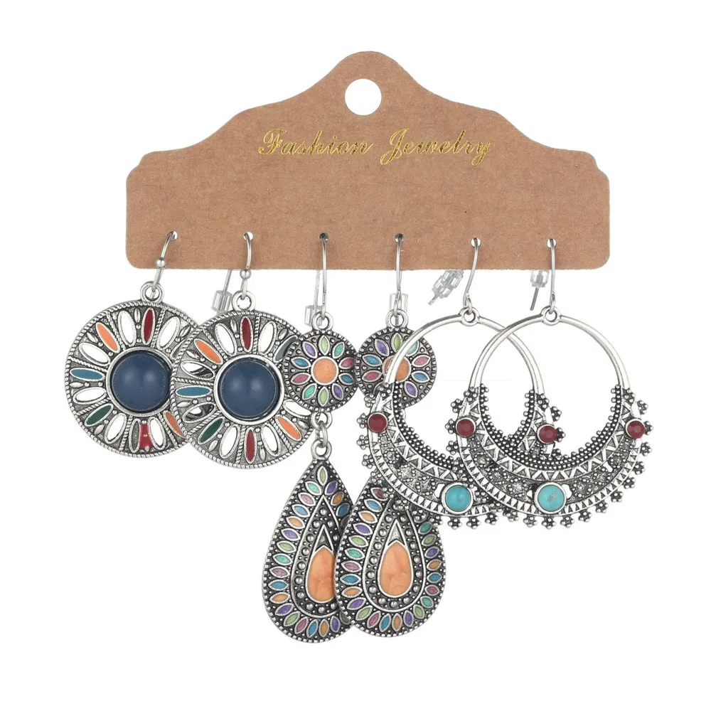 Boho Ethnic Dangle/Round Earrings For Women Vintage Fashion 2022 Trending Sets Pendientes Earring Unusual Pendant Jewelry Female