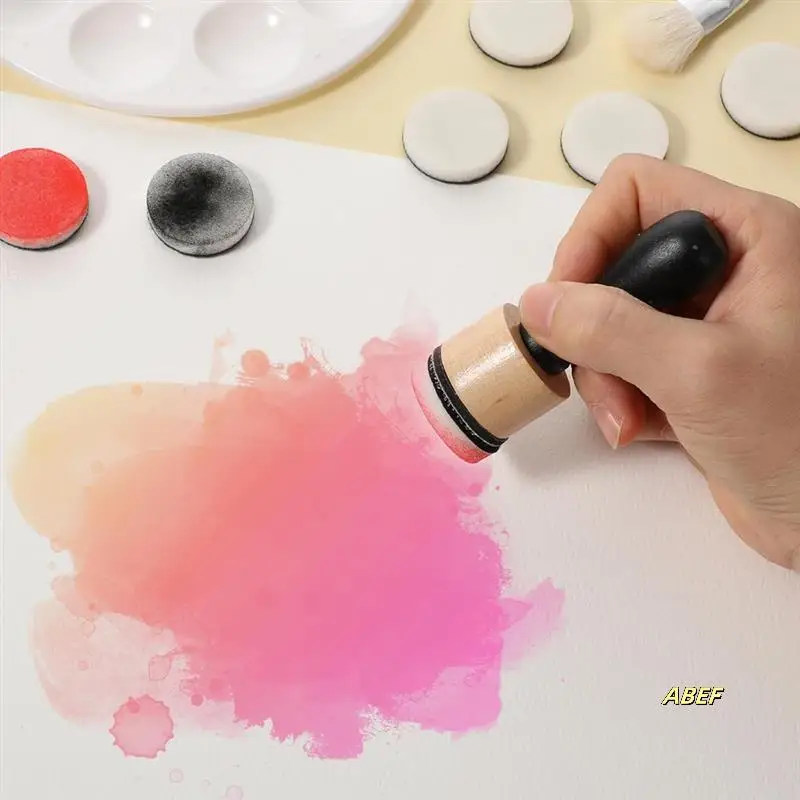 62 عبوة من أدوات مزج الحبر - قطعتان من أدوات توزيع الحبر الصغيرة و60 قطعة من وسادات الرغوة البديلة، أداة مزج خلط دهانات الحبر