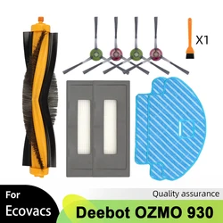 Ecovacs Deebot OZMO 930 로봇 진공 액세서리 롤러 메인 사이드 브러시 헤파 필터 걸레 천 예비 부품 호환