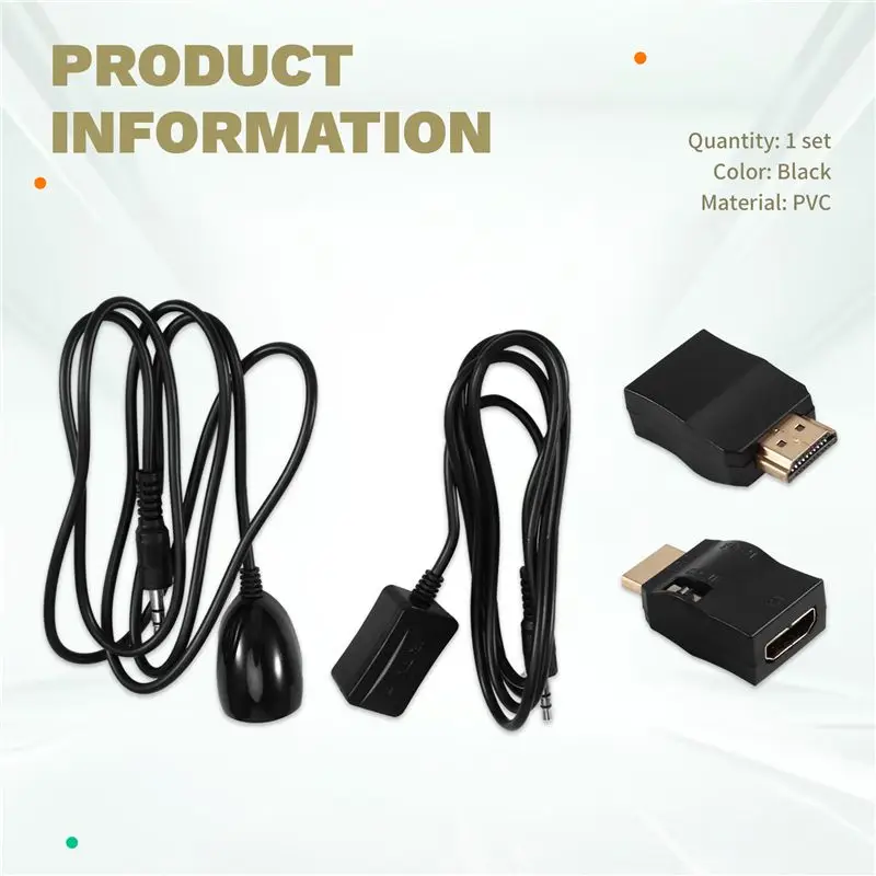 AA60 -Compatible IR Extender Remote Control Adapter, Infrared Repeater Cable Kit, Two-Way Switch, for Set-Top Box