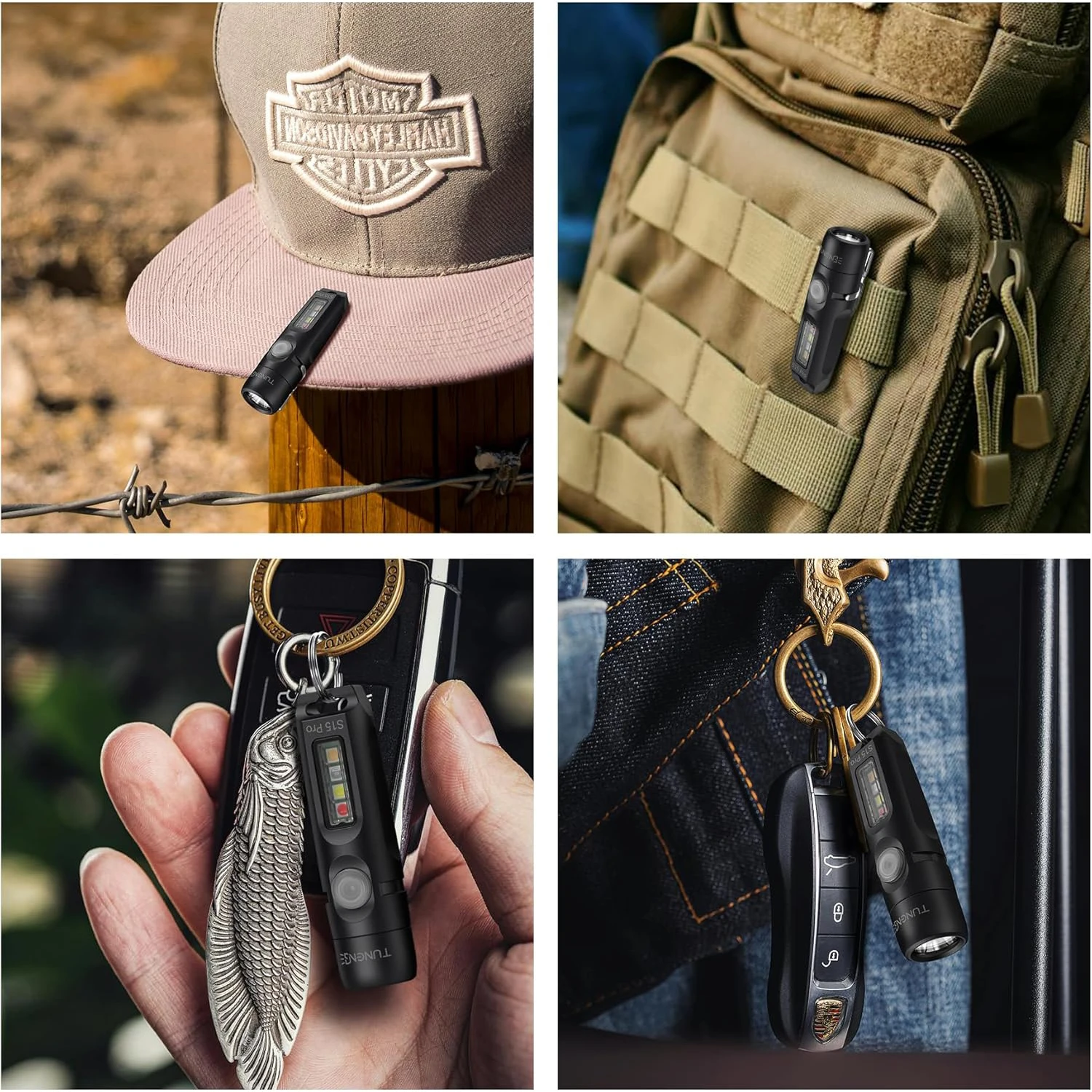 TUNENGE S15Pro Mini Porable LED Keychain Flashlight,750 High Lumen EDC Pocket Flashlight for Hiking, Camping, Repair