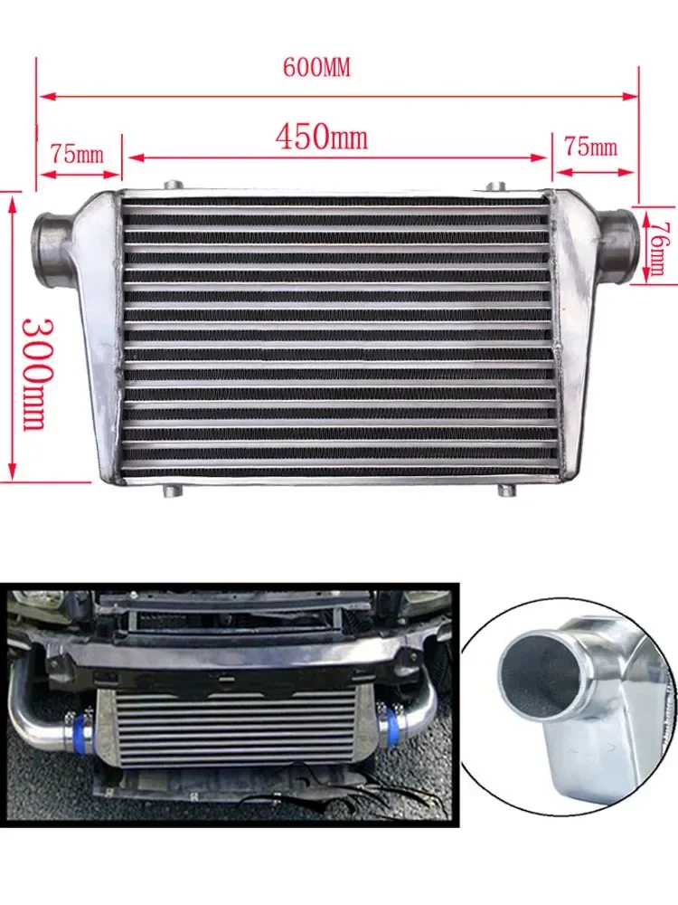 450*300*76mm Universal Turbo Intercooler bar&plate OD=76mm Front Mount intercooler