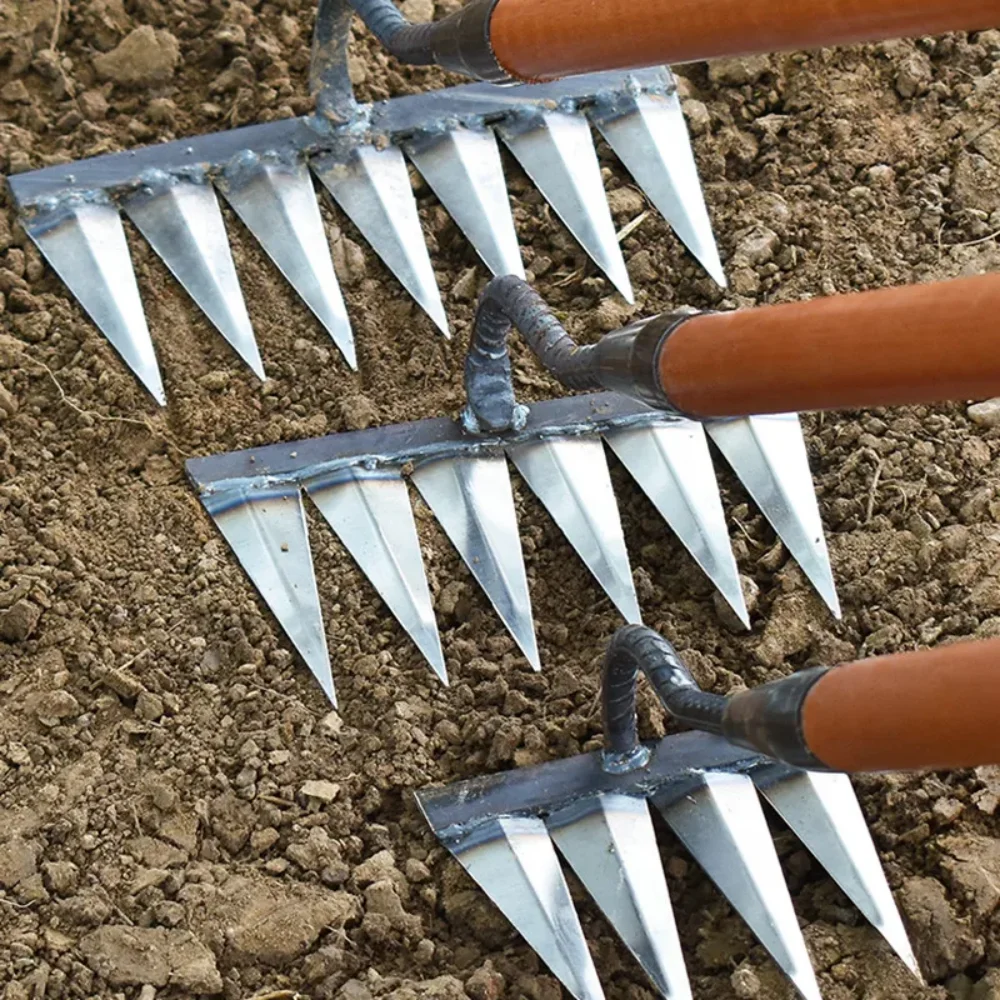 4/5/6/7 Tooth Hoe Weeding Rake Farm Tool Weeding Turning The Ground Loose Soil Artifact Tool Garden Harrow Agricultural Tools