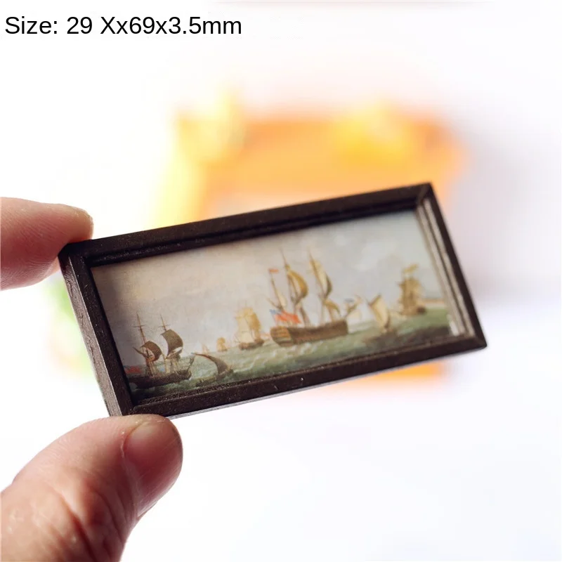 1:12 Miniature Oil Painting Wall Paint Picture Toys Doll Dollhouse Ornament Mural Wall Picture Miniaturas Accessories Home Decor