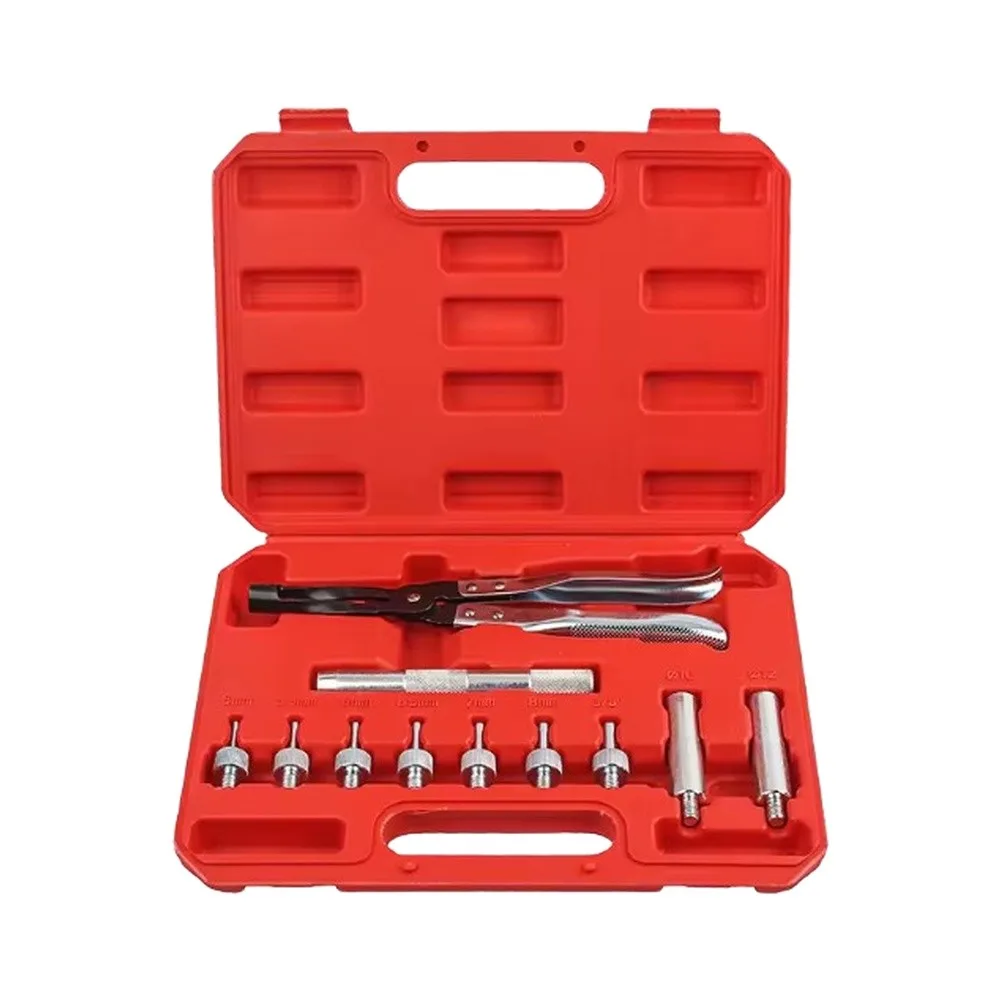 Valve Stem Seal Remover Installer Kit With 7 Adapters For Car Truck SUV Engine Valve Spring Oil Seal Repair Tool Set Red